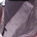 GUCCI GG Canvas Hand Bag Dark Brown Gold 73983 Auth 151009-16