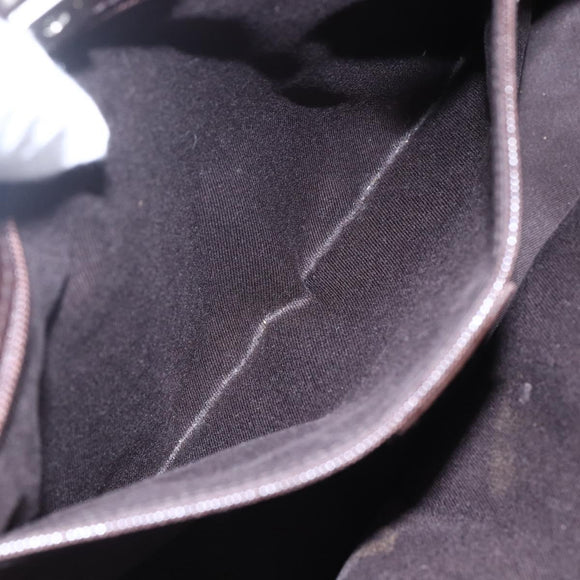 GUCCI GG Canvas Hand Bag Dark Brown Gold 73983 Auth 151009