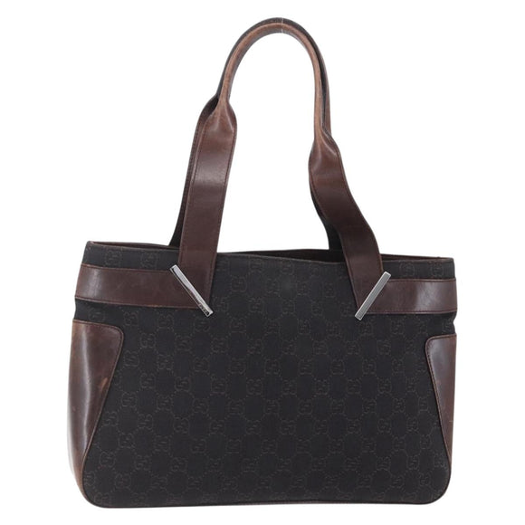 GUCCI GG Canvas Handtasche Dunkelbraun Gold 73983 Auth 151009