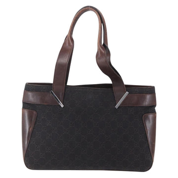 GUCCI GG Canvas Hand Bag Dark Brown Gold 73983 Auth 151009 - 0