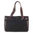 GUCCI GG Canvas Hand Bag Dark Brown Gold 73983 Auth 151009-3