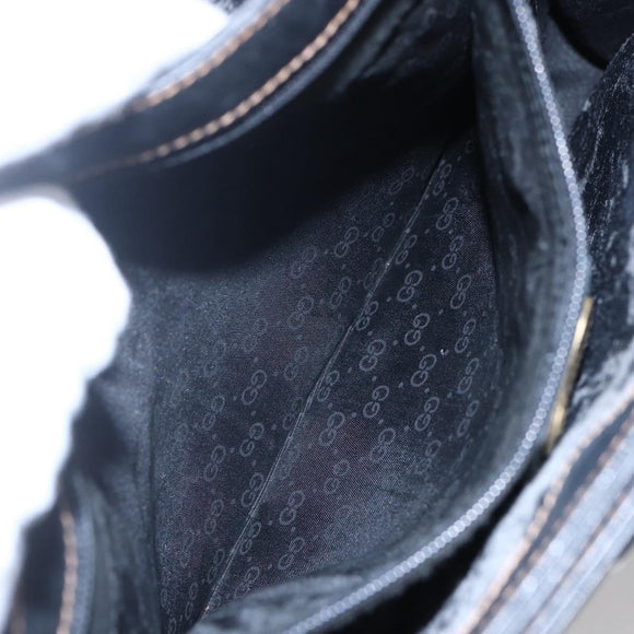 GUCCI Micro GG Supreme Hand Bag PVC Leather Black Gold 000 46 4857 Auth 151011