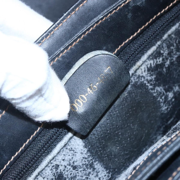 GUCCI Micro GG Supreme Hand Bag PVC Leather Black Gold 000 46 4857 Auth 151011