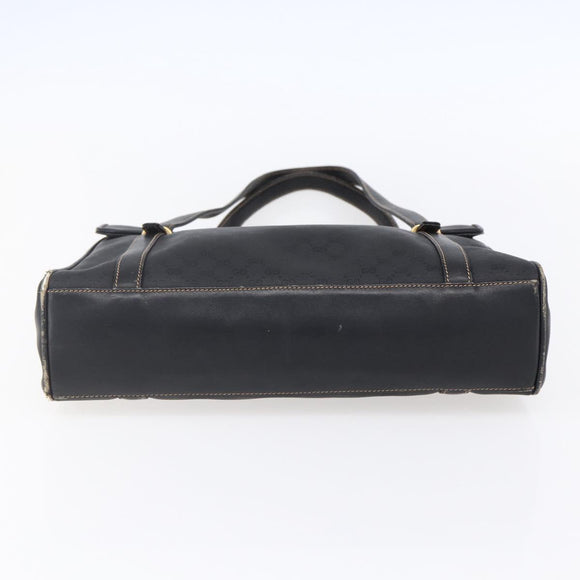 GUCCI Micro GG Supreme Hand Bag PVC Leather Black Gold 000 46 4857 Auth 151011