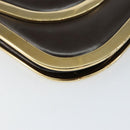 GUCCI Shoulder Bag Enamel Brown Gold Auth 151014-15