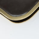 GUCCI Shoulder Bag Enamel Brown Gold Auth 151014-17