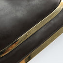 GUCCI Shoulder Bag Enamel Brown Gold Auth 151014-9