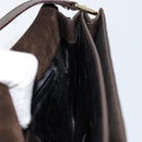 GUCCI Shoulder Bag Enamel Brown Gold Auth 151014-20