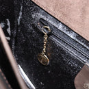 GUCCI Shoulder Bag Enamel Brown Gold Auth 151014-22