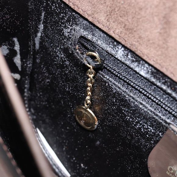 GUCCI Shoulder Bag Enamel Brown Gold Auth 151014