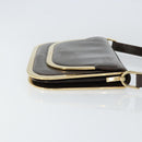 GUCCI Shoulder Bag Enamel Brown Gold Auth 151014-3