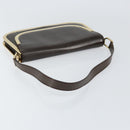 GUCCI Shoulder Bag Enamel Brown Gold Auth 151014-7