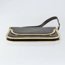 GUCCI Shoulder Bag Enamel Brown Gold Auth 151014-5