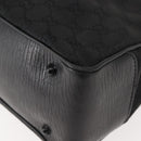 GUCCI GG Canvas Bamboo Tote Bag Black Silver Auth 151015-11