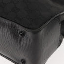 GUCCI GG Canvas Bamboo Tote Bag Black Silver Auth 151015-13