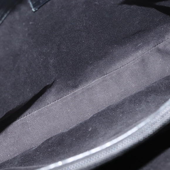 GUCCI GG Canvas Bamboo Tote Bag Black Silver Auth 151015