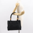 GUCCI GG Canvas Bamboo Tote Bag Black Silver Auth 151015-24