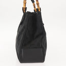 GUCCI GG Canvas Bamboo Tote Bag Black Silver Auth 151015-4