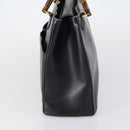 GUCCI Bamboo Hand Bag Leather Black Gold 002 123 0322 Auth 151016-3