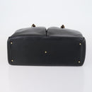 GUCCI Bamboo Hand Bag Leather Black Gold 002 123 0322 Auth 151016-5