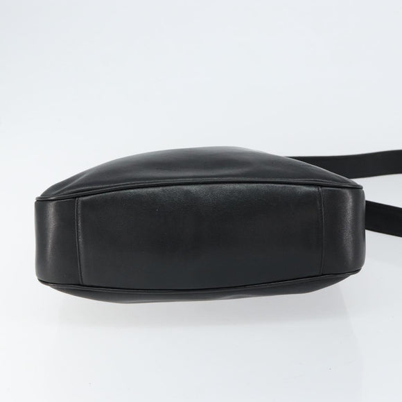 GUCCI Bamboo Shoulder Bag Leather 2way Black Gold 001 0166 1638 Auth 151017