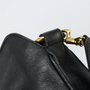 GUCCI Bamboo Shoulder Bag Leather 2way Black Gold 001 0166 1638 Auth 151017-9