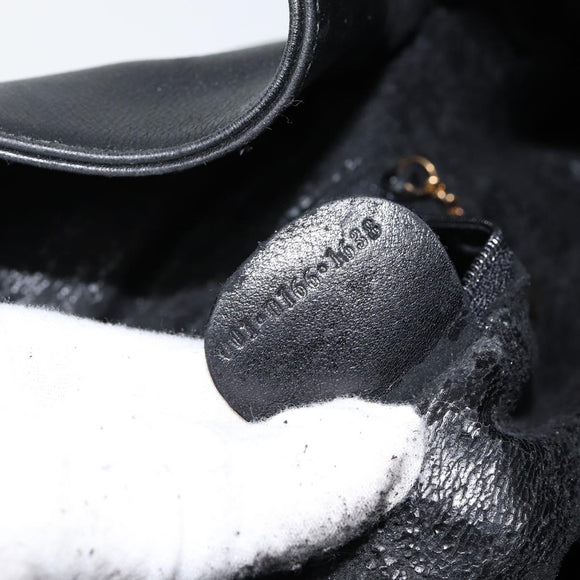 GUCCI Bamboo Shoulder Bag Leather 2way Black Gold 001 0166 1638 Auth 151017