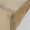 GUCCI Bamboo Hand Bag Suede 2way Beige Gold 002 123 0322 Auth 151018-17