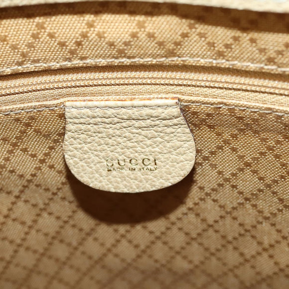 GUCCI Bamboo Hand Bag Suede 2way Beige Gold 002 123 0322 Auth 151018