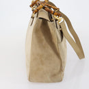 GUCCI Bamboo Hand Bag Suede 2way Beige Gold 002 123 0322 Auth 151018-4