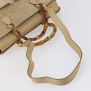 GUCCI Bamboo Hand Bag Suede 2way Beige Gold 002 123 0322 Auth 151018-7