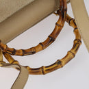 GUCCI Bamboo Hand Bag Suede 2way Beige Gold 002 123 0322 Auth 151018-8