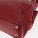 GUCCI Bamboo Hand Bag Leather 2way Red Gold 336032 Auth 151019-13