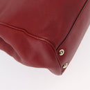 GUCCI Bamboo Hand Bag Leather 2way Red Gold 336032 Auth 151019-14