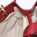 GUCCI Bamboo Hand Bag Leather 2way Red Gold 336032 Auth 151019-19