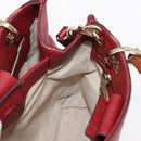 GUCCI Bamboo Hand Bag Leather 2way Red Gold 336032 Auth 151019-20