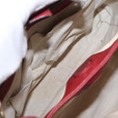 GUCCI Bamboo Hand Bag Leather 2way Red Gold 336032 Auth 151019-21