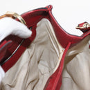 GUCCI Bamboo Hand Bag Leather 2way Red Gold 336032 Auth 151019-22