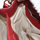 GUCCI Bamboo Hand Bag Leather 2way Red Gold 336032 Auth 151019-23