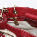 GUCCI Bamboo Hand Bag Leather 2way Red Gold 336032 Auth 151019-24