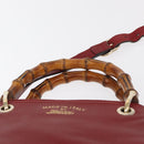 GUCCI Bamboo Hand Bag Leather 2way Red Gold 336032 Auth 151019-8