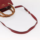 GUCCI Bamboo Hand Bag Leather 2way Red Gold 336032 Auth 151019-9