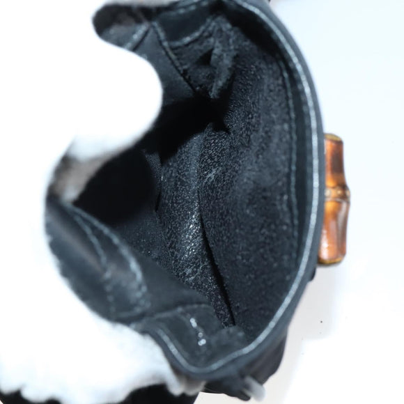 GUCCI Bamboo Backpack Nylon Leather Black Gold 003 58 0016 Auth 151020