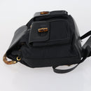 GUCCI Bamboo Backpack Nylon Leather Black Gold 003 58 0016 Auth 151020-4