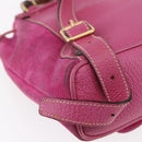 GUCCI Bamboo Backpack Suede Pink Gold 003 2058 0030 Auth 151021-10