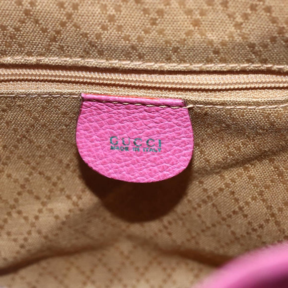 GUCCI Bamboo Backpack Suede Pink Gold 003 2058 0030 Auth 151021
