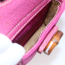 GUCCI Bamboo Backpack Suede Pink Gold 003 2058 0030 Auth 151021-23