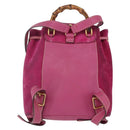 GUCCI Bamboo Backpack Suede Pink Gold 003 2058 0030 Auth 151021-2