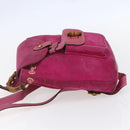 GUCCI Bamboo Backpack Suede Pink Gold 003 2058 0030 Auth 151021-3