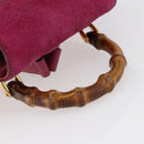 GUCCI Bamboo Backpack Suede Pink Gold 003 2058 0030 Auth 151021-7